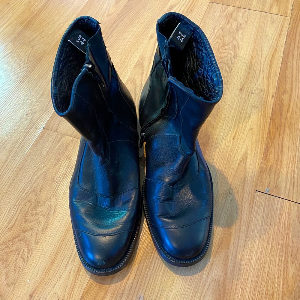 BMW Black Men's Leather Ankle Boots